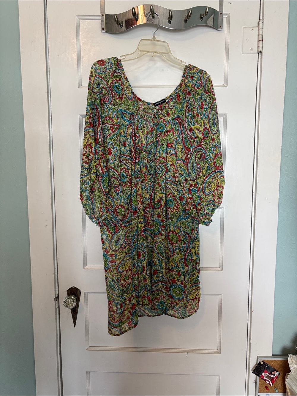 Cha Cha Vente Sheer Paisley Tunic Top Size 3X